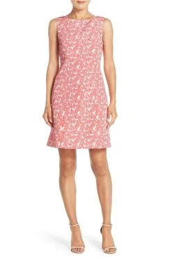 Adrianna Papell - 13262120 Embroidered Ladder Back Dress