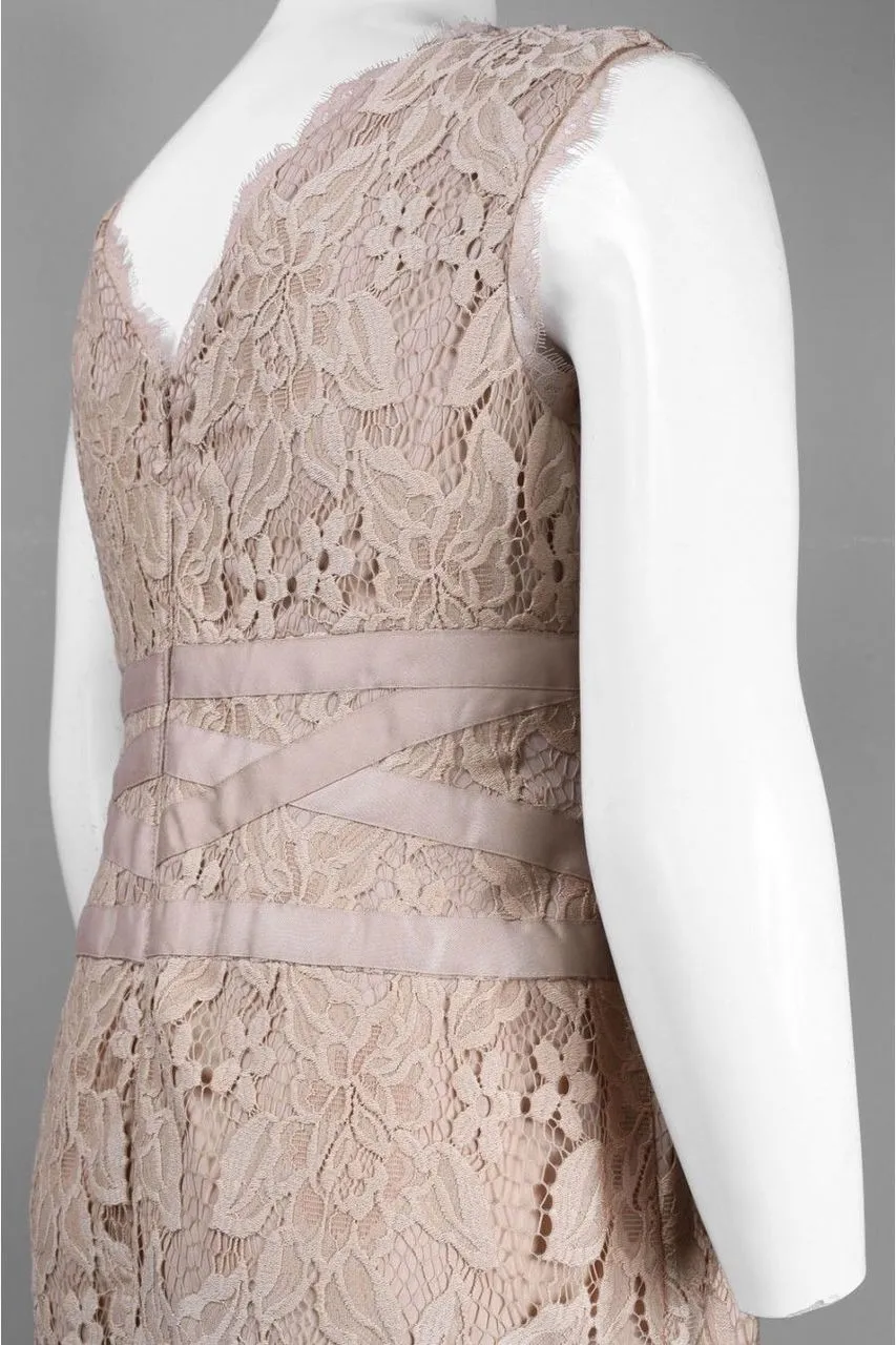 Adrianna Papell - 41905221 V-Neck Lace Ribbon Cocktail Dress - 1 Pc Doe In Size 22W Available 6 Adrianna Papell - 41905221 V-Neck Lace Ribbon Cocktail Dress - 1 Pc Doe In Size 22W Available - Image 6