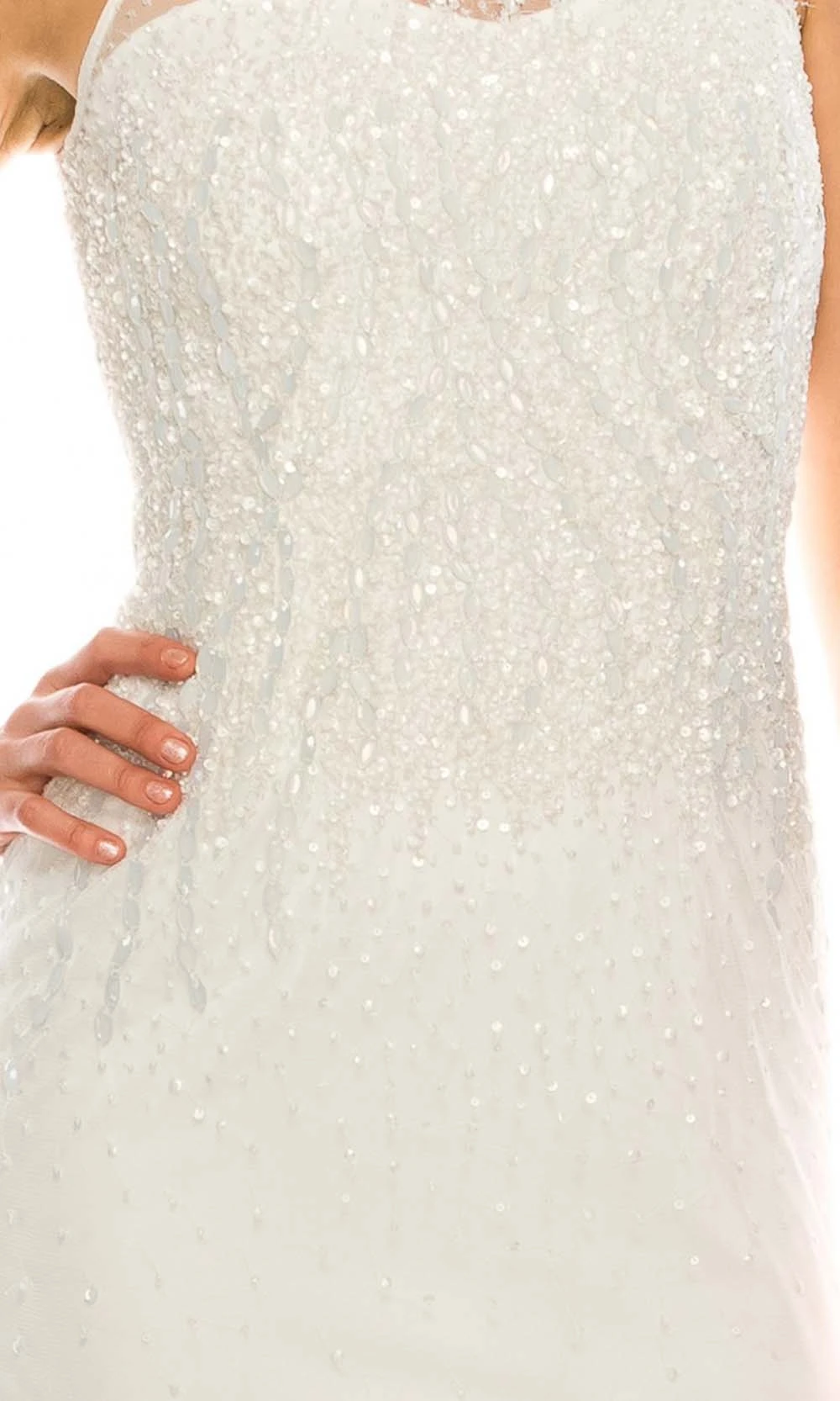 Adrianna Papell - 91892190 Beaded Illusion Neck Dress 4 Adrianna Papell - 91892190 Beaded Illusion Neck Dress - Image 4