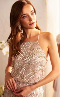 Adrianna Papell - 91907930 Bedazzled Halter Blouson Sheath Dress 12 Adrianna Papell - 91907930 Bedazzled Halter Blouson Sheath Dress -Hot Sale WEDDING Store adrianna papell 91907930 bedazzled halter blouson sheath dress special occasion dress 5445766938681