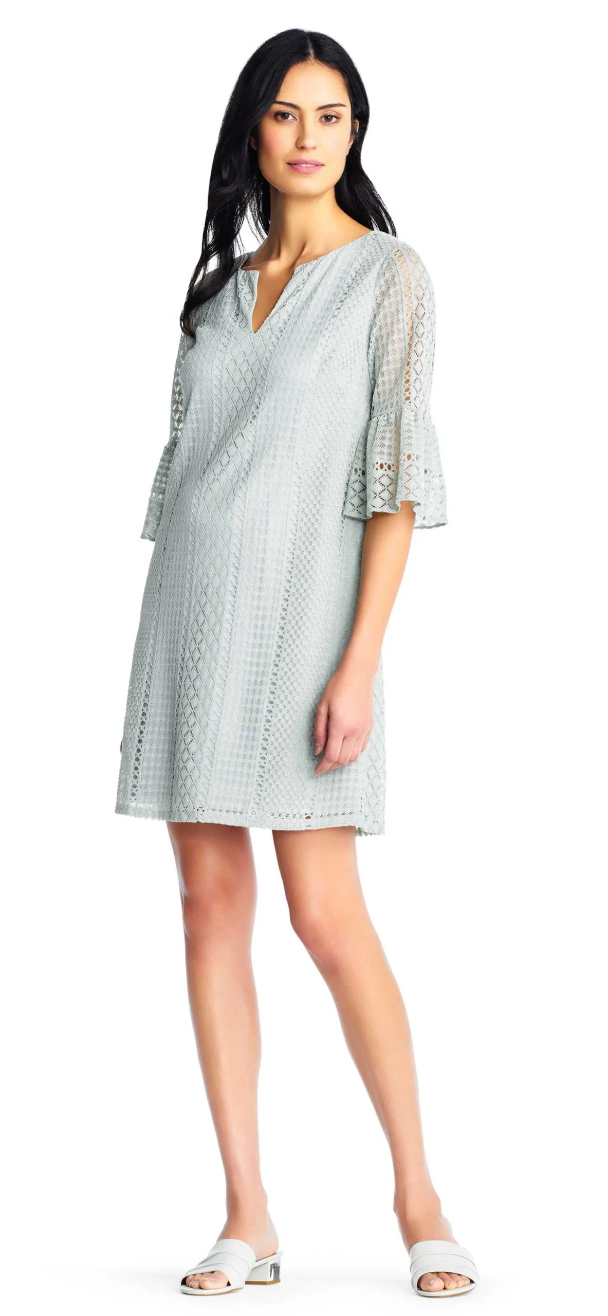 Adrianna Papell - AP1D102205 Striped Scoop A-Line Cocktail Dress 2 Adrianna Papell - AP1D102205 Striped Scoop A-Line Cocktail Dress - Image 2