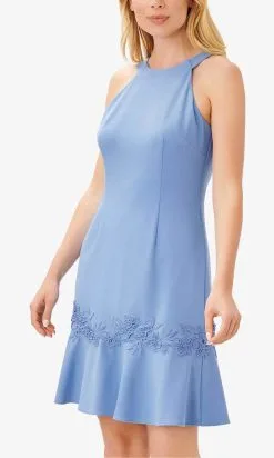 Adrianna Papell AP1D104682 - Halter Flounce Hem Casual Dress -Hot Sale WEDDING Store adrianna papell ap1d104682 halter flounce hem casual dress cocktail dresses 31653311545427
