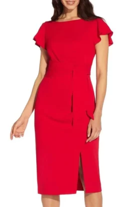 Adrianna Papell AP1D104792 - Flutter Sleeve Slit Evening Dress -Hot Sale WEDDING Store adrianna papell ap1d104792 flutter sleeve slit evening dress graduation dresses 32287176884307