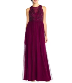 Adrianna Papell - AP1E203102 Filigree Beaded Embroidered Tulle Gown -Hot Sale WEDDING Store adrianna papell ap1e203102 filigree beaded embroidered tulle gown special occasion dress 6918616219731