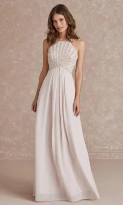 Adrianna Papell Evening - 40275 Beaded Halter Top Chiffon A-Line Gown