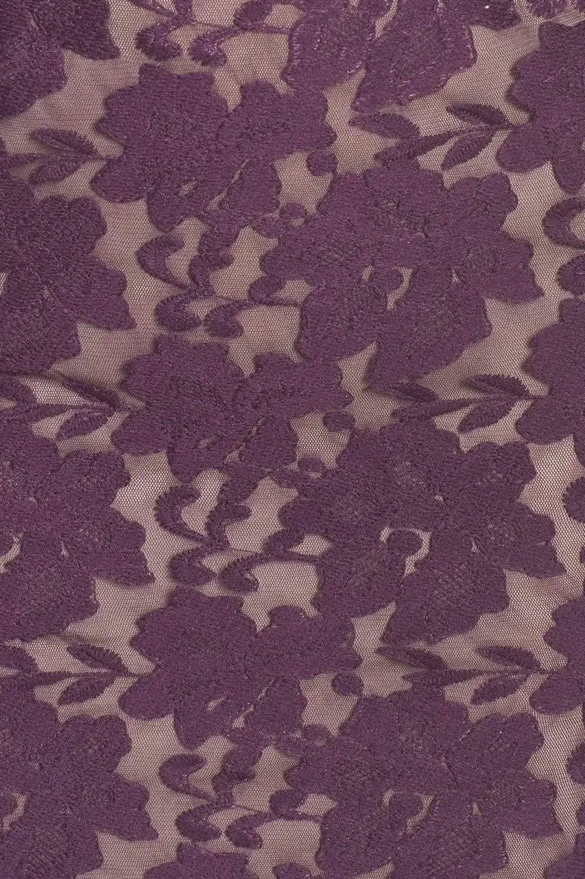 Adrianna Papell - Lace Bateau Sheath Dress AP1D100772 - 1 Pc Plum Wine In Size 8 Available 7 Adrianna Papell - Lace Bateau Sheath Dress AP1D100772 - 1 Pc Plum Wine In Size 8 Available - Image 7