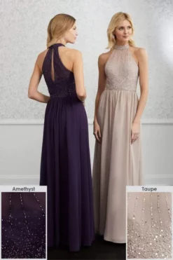 Adrianna Papell Platinum - 40221 Beaded High Halter Chiffon Dress