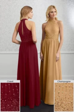 Adrianna Papell Platinum - 40221 Beaded High Halter Chiffon Dress -Hot Sale WEDDING Store adrianna papell platinum 40221 beaded high halter chiffon dress bridesmaid dresses 28020518879315