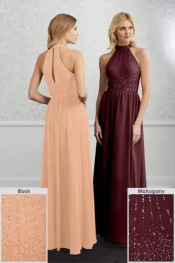 Adrianna Papell Platinum - 40221 Beaded High Halter Chiffon Dress -Hot Sale WEDDING Store adrianna papell platinum 40221 beaded high halter chiffon dress bridesmaid dresses 28355689480275