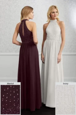 Adrianna Papell Platinum - 40221 Beaded High Halter Chiffon Dress -Hot Sale WEDDING Store adrianna papell platinum 40221 beaded high halter chiffon dress bridesmaid dresses 28355721330771