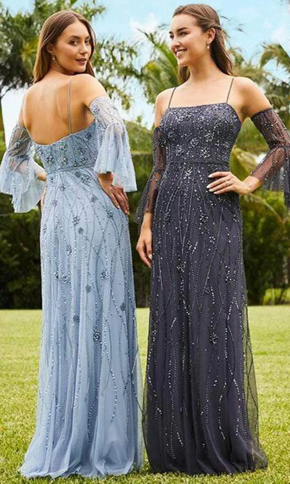 Adrianna Papell Platinum - 40349 Embellished Straight Across Gown 1 Adrianna Papell Platinum - 40349 Embellished Straight Across Gown