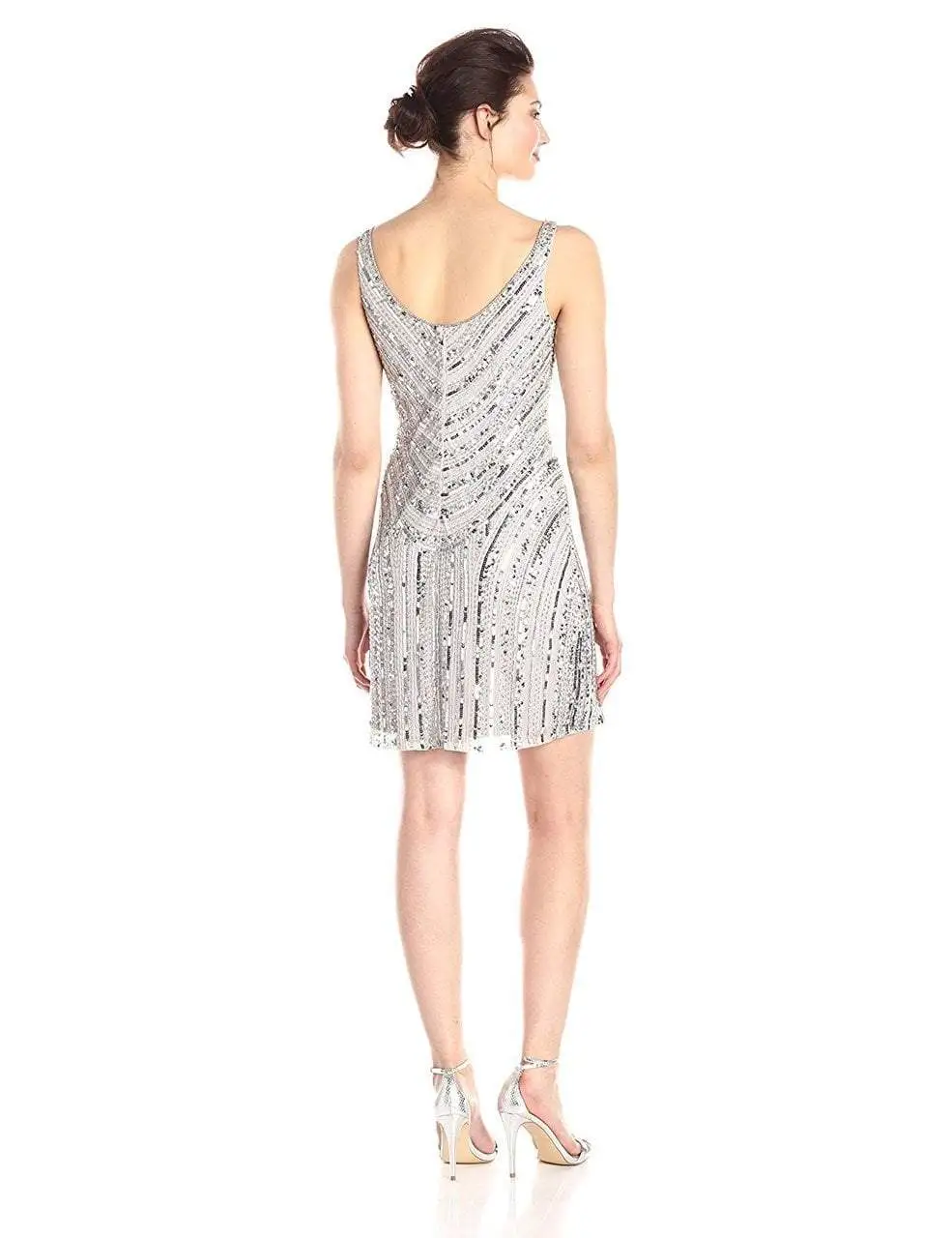 Adrianna Papell - Scoop Neck Sequined And Beaded Dress 41901090 2 Adrianna Papell - Scoop Neck Sequined And Beaded Dress 41901090 - Image 2