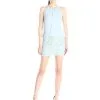 Aidan Mattox 151A12820 Lace Halter Neck Blouson Mini Dress - 1 Pc Light Blue In Size 6 Available