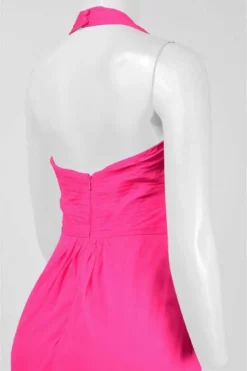 Aidan Mattox - 54469500 Plunging Halter Silk Draping Sheath Gown -Hot Sale WEDDING Store aidan mattox 54469500 plunging halter silk draping sheath gown special occasion dress 5445629542457