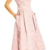 Aidan Mattox Bateau Neck Floral Tea-Length Dress MD1E201386 - 1 Pc Blush In Size 2 Available