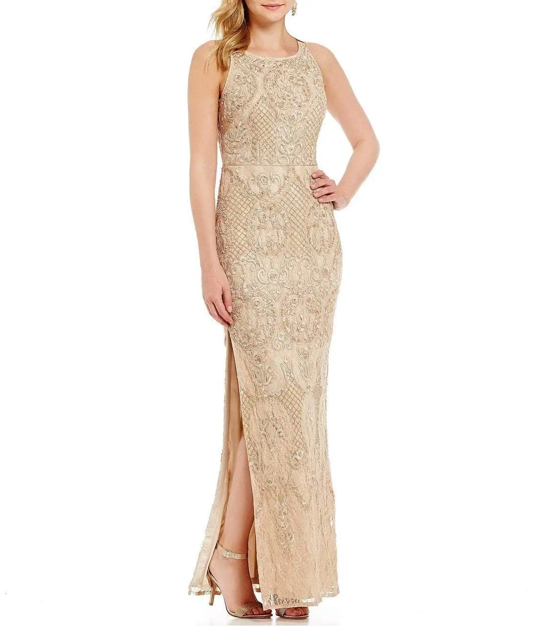 Aidan Mattox - MD1E200658 Ornate Embroidered Lace Gown 1 Aidan Mattox - MD1E200658 Ornate Embroidered Lace Gown