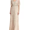 Aidan Mattox - MD1E201195 Short Flutter Sleeve Adorned Capelet Gown