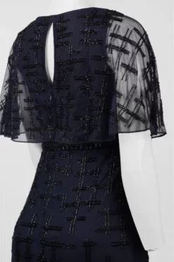 Aidan Mattox - MD1E201195 Short Flutter Sleeve Adorned Capelet Gown -Hot Sale WEDDING Store aidan mattox md1e201195 short flutter sleeve adorned capelet gown special occasion dress 29039871230035