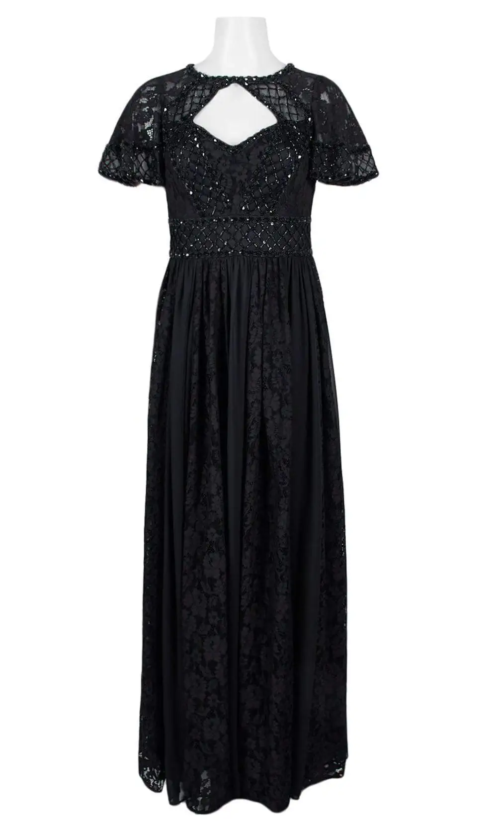 Aidan Mattox - MD1E204601 Embellished Lace A-Line Gown 3 Aidan Mattox - MD1E204601 Embellished Lace A-Line Gown - Image 3