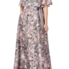 Aidan Mattox MD1E207259 - Flutter Sleeve Floral Long Dress