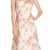 Aidan Mattox Sleeveless V-Neck Floral Cocktail Dress MD1E200066 - 1 Pc Watermelon Multi In Size 6 Available