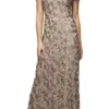 Alex Evenings - 112788 Soutache Lace Sequin Short Sleeve A-Line Gown