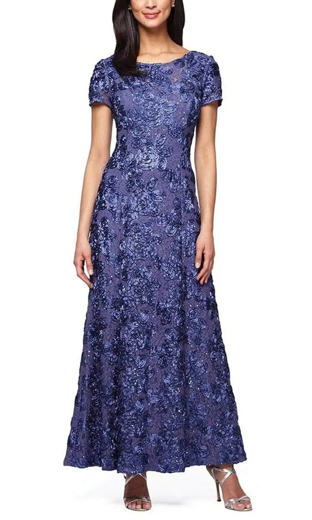 Alex Evenings - 112788 Soutache Lace Sequin Short Sleeve A-Line Gown 10 Alex Evenings - 112788 Soutache Lace Sequin Short Sleeve A-Line Gown - Image 10