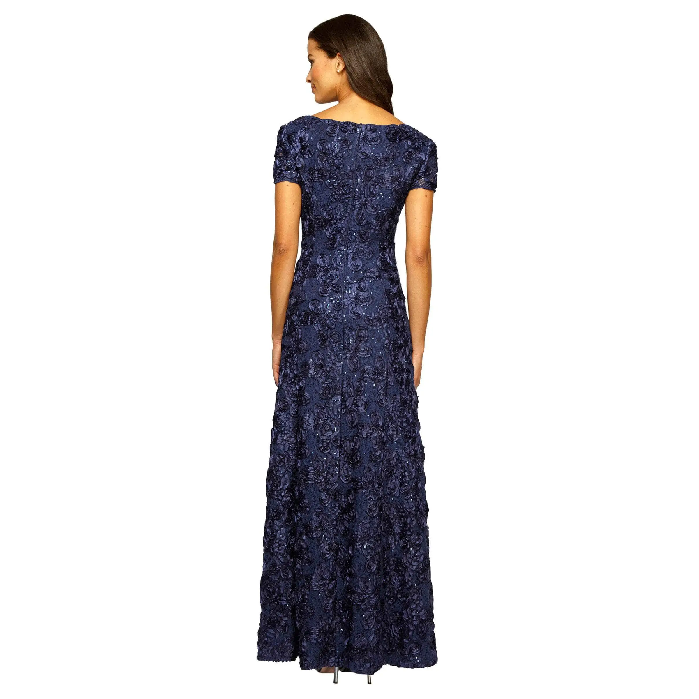 Alex Evenings - 112788 Soutache Lace Sequin Short Sleeve A-Line Gown 8 Alex Evenings - 112788 Soutache Lace Sequin Short Sleeve A-Line Gown - Image 8