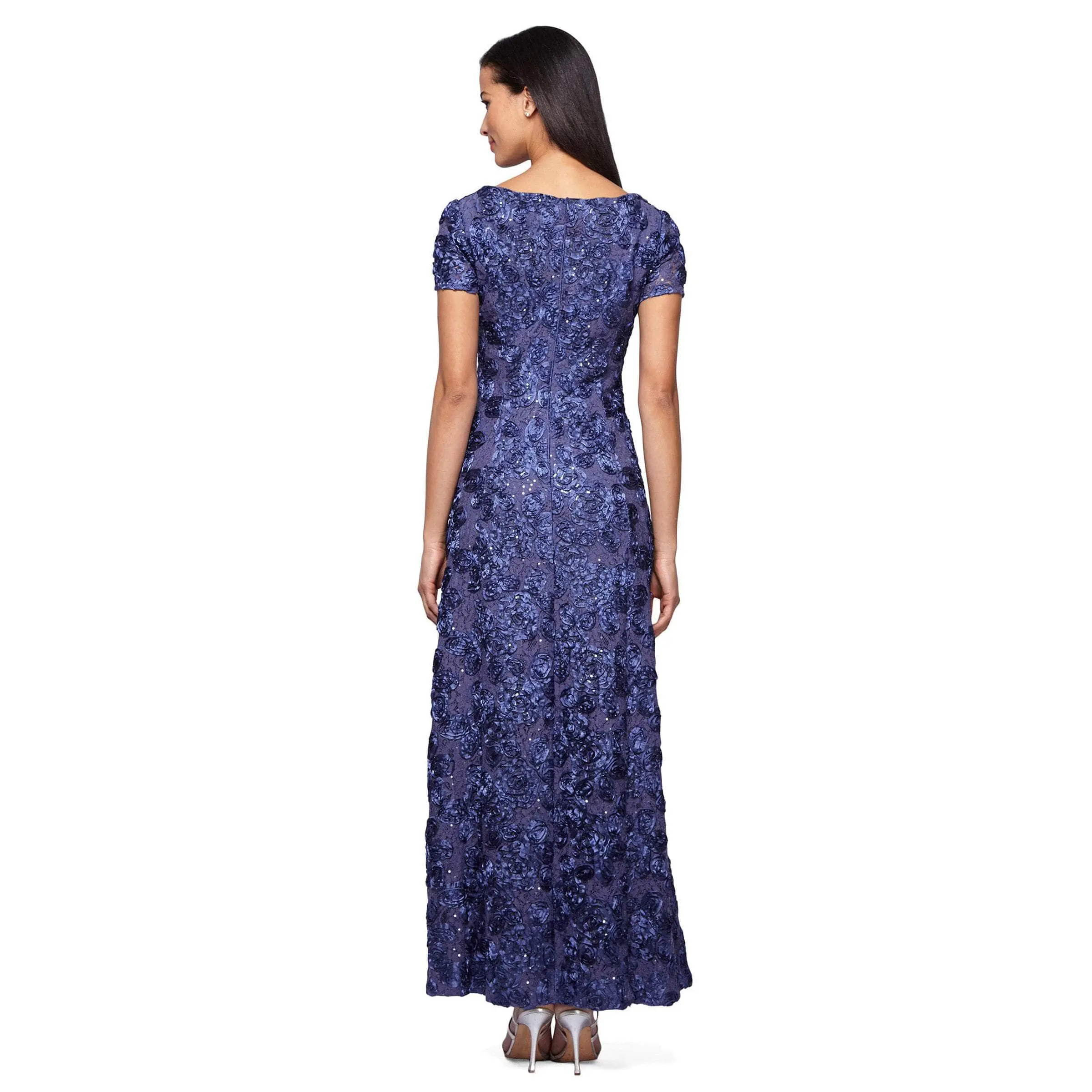 Alex Evenings - 112788 Soutache Lace Sequin Short Sleeve A-Line Gown 9 Alex Evenings - 112788 Soutache Lace Sequin Short Sleeve A-Line Gown - Image 9