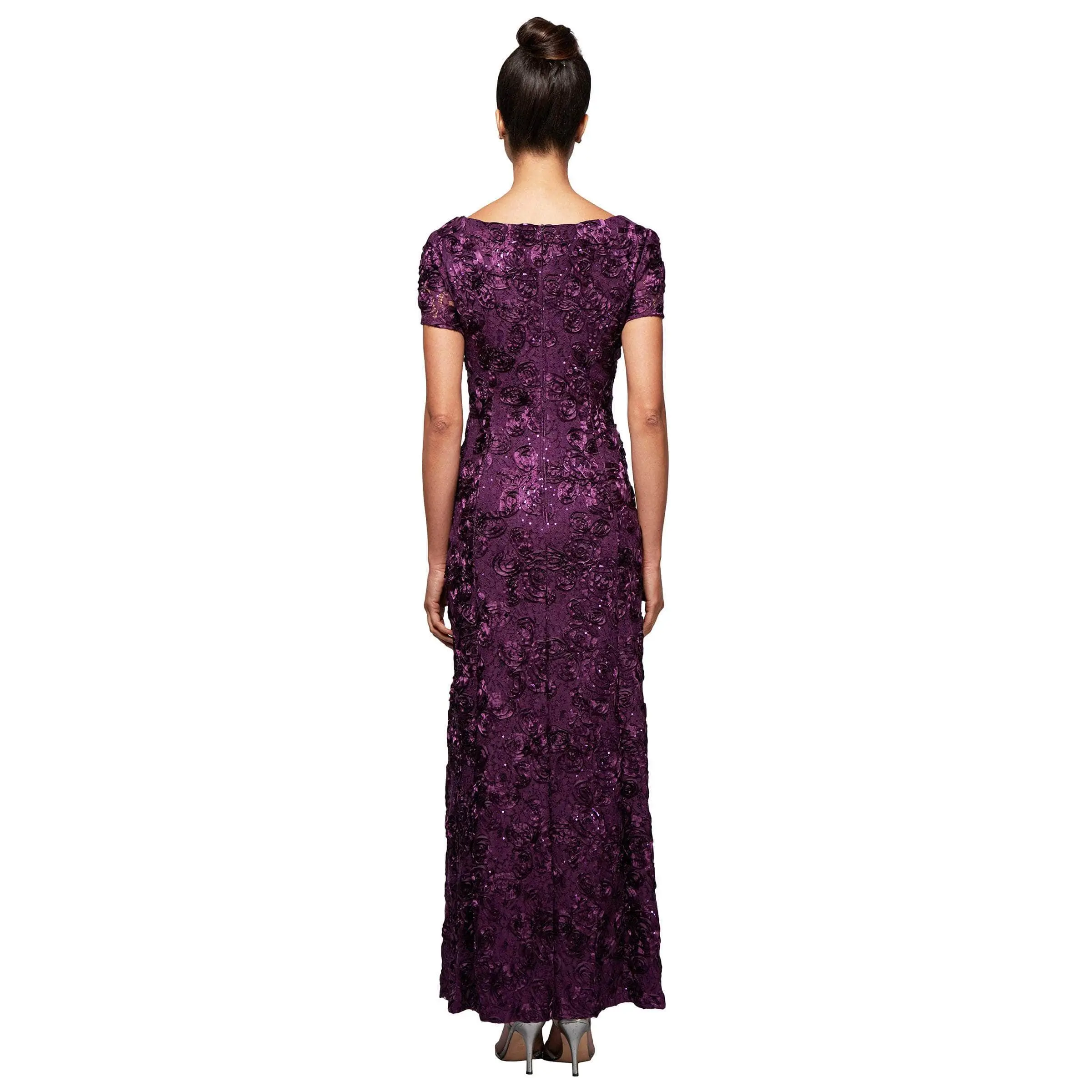 Alex Evenings - 112788 Soutache Lace Sequin Short Sleeve A-Line Gown 6 Alex Evenings - 112788 Soutache Lace Sequin Short Sleeve A-Line Gown - Image 6