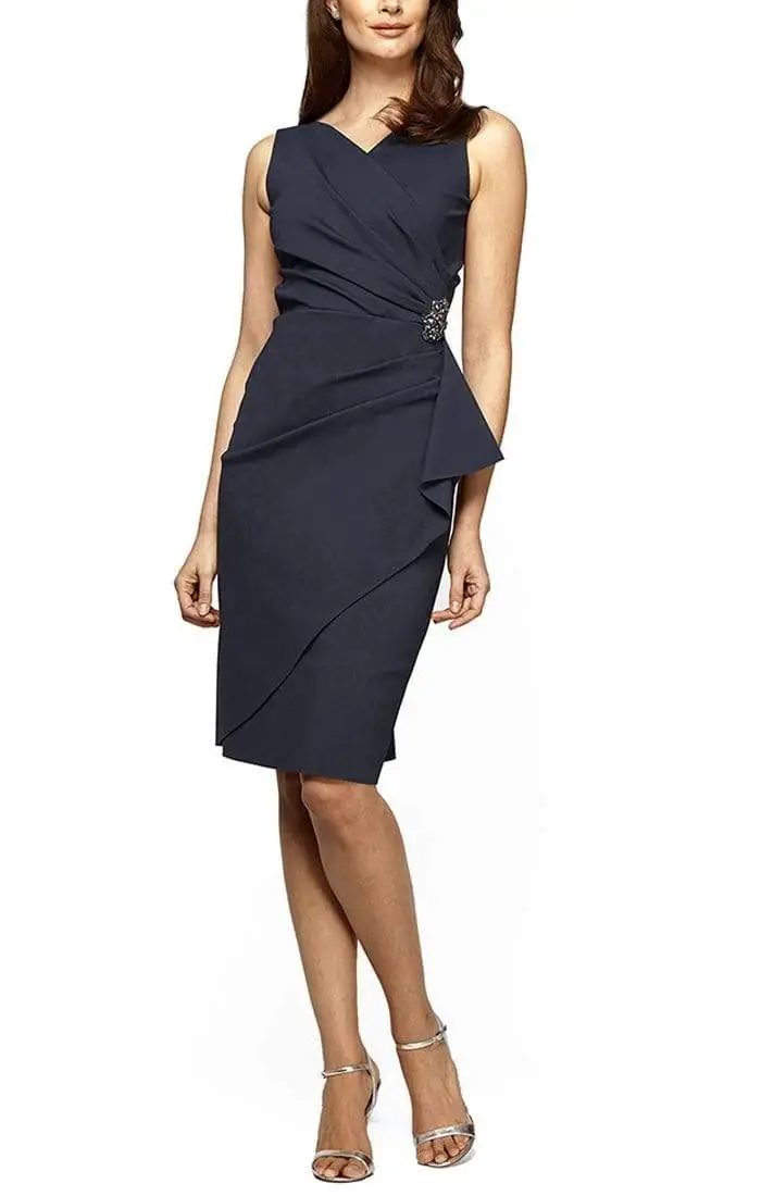 Alex Evenings - 134005 Faux Surplice Fitted Dress With Jewel Accent 11 Alex Evenings - 134005 Faux Surplice Fitted Dress With Jewel Accent - Image 11