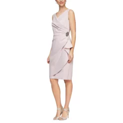 Alex Evenings - 134005 Faux Surplice Fitted Dress With Jewel Accent -Hot Sale WEDDING Store alex evenings 134005 faux surplice fitted dress with jewel accent cocktail dresses 2 blush 32025521487955