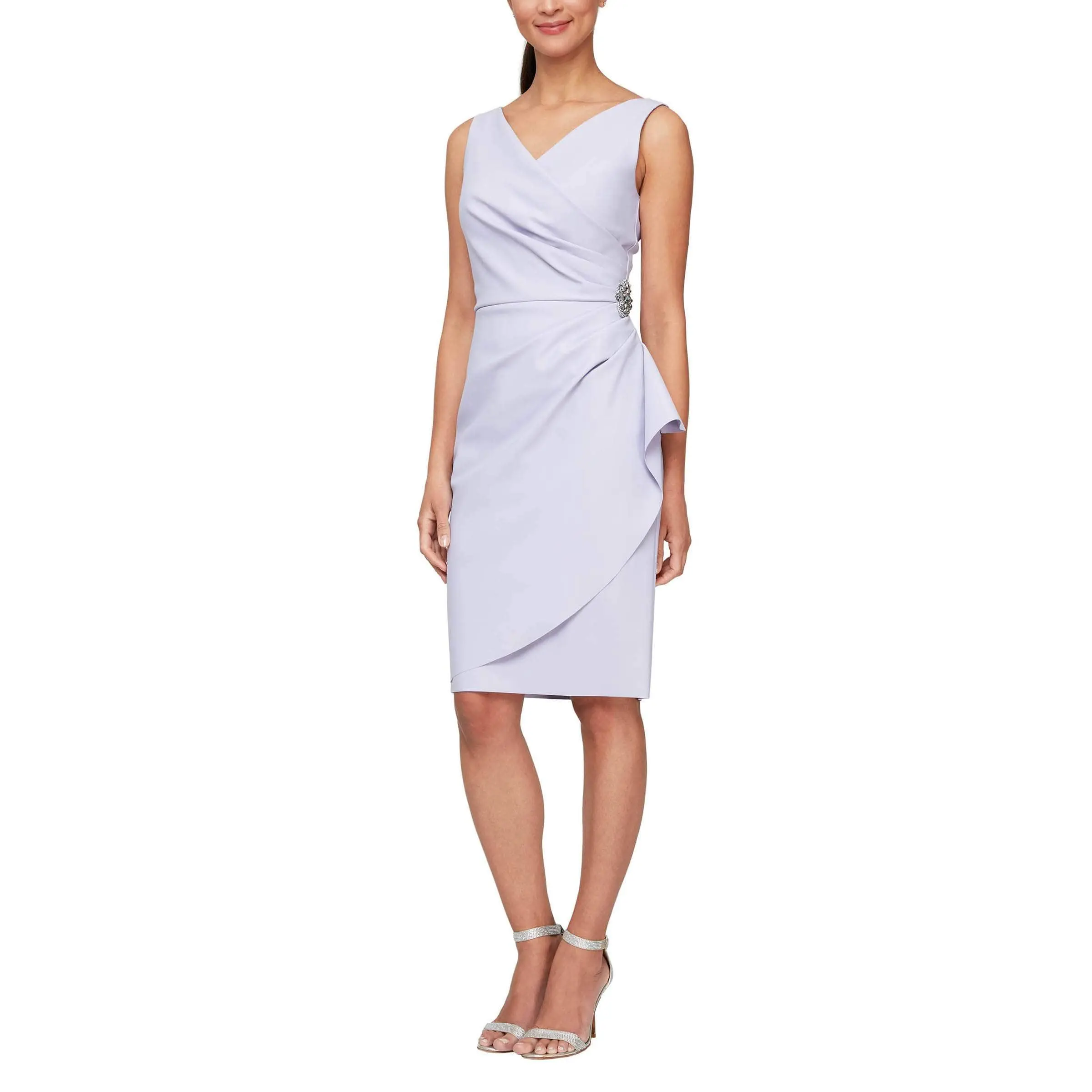 Alex Evenings - 134005 Faux Surplice Fitted Dress With Jewel Accent 25 Alex Evenings - 134005 Faux Surplice Fitted Dress With Jewel Accent - Image 25