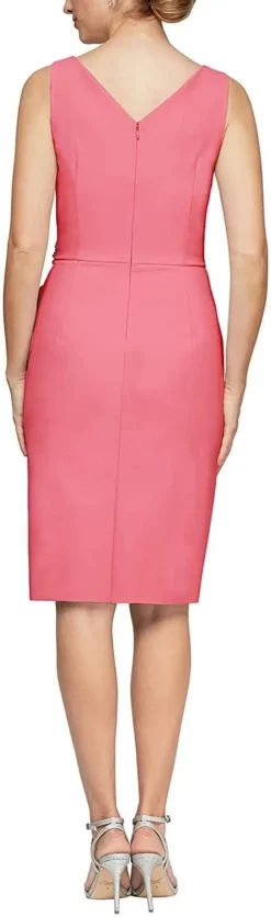 Alex Evenings - 134005 Faux Surplice Fitted Dress With Jewel Accent -Hot Sale WEDDING Store alex evenings 134005 faux surplice fitted dress with jewel accent cocktail dresses 29189592645715