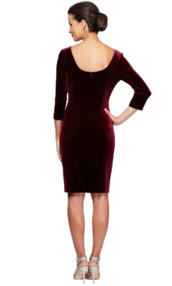 Alex Evenings 1915268 - Quarter Sleeve Velvet Cocktail Dress -Hot Sale WEDDING Store alex evenings 1915268 quarter sleeve velvet cocktail dress special occasion dress 30955766808659
