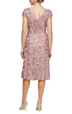 Alex Evenings - 2121570 Bateau Rosette Lace A-Line Dress -Hot Sale WEDDING Store alex evenings 2121570 bateau rosette lace a line dress cocktail dresses 30332196257875