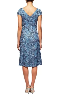 Alex Evenings - 2121570 Bateau Rosette Lace A-Line Dress -Hot Sale WEDDING Store alex evenings 2121570 bateau rosette lace a line dress cocktail dresses 31434941136979