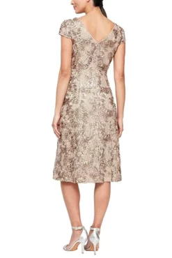 Alex Evenings - 2121570 Bateau Rosette Lace A-Line Dress -Hot Sale WEDDING Store alex evenings 2121570 bateau rosette lace a line dress cocktail dresses 31434942578771