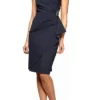 Alex Evenings - 234005 Faux Wrap Fitted Dress With Jewel Accent