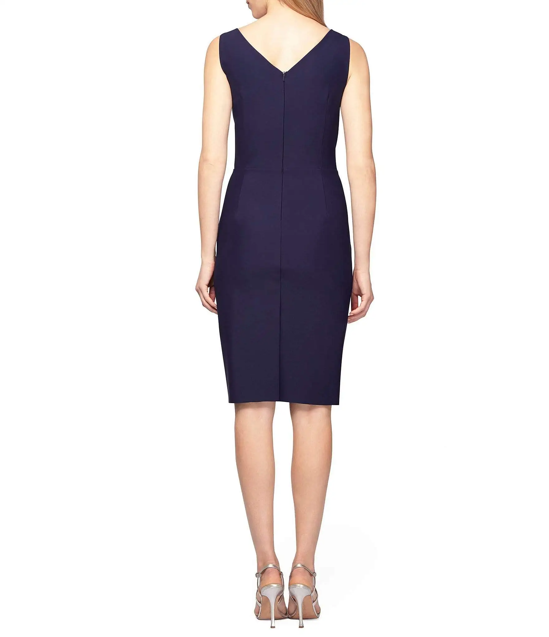 Alex Evenings - 234005 Faux Wrap Fitted Dress With Jewel Accent 7 Alex Evenings - 234005 Faux Wrap Fitted Dress With Jewel Accent - Image 7