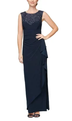 Alex Evenings - 2351423 Embroidered Lace Neckline Matte Jersey Dress 6 Alex Evenings - 2351423 Embroidered Lace Neckline Matte Jersey Dress -Hot Sale WEDDING Store alex evenings 2351423 embroidered lace neckline matte jersey dress mother of the bride dresses 12p navy 27987478315091