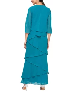 Alex Evenings - 8192001 Tiered Chiffon Long Dress -Hot Sale WEDDING Store alex evenings 8192001 tiered chiffon long dress mother of the bride dresses 31503861678163