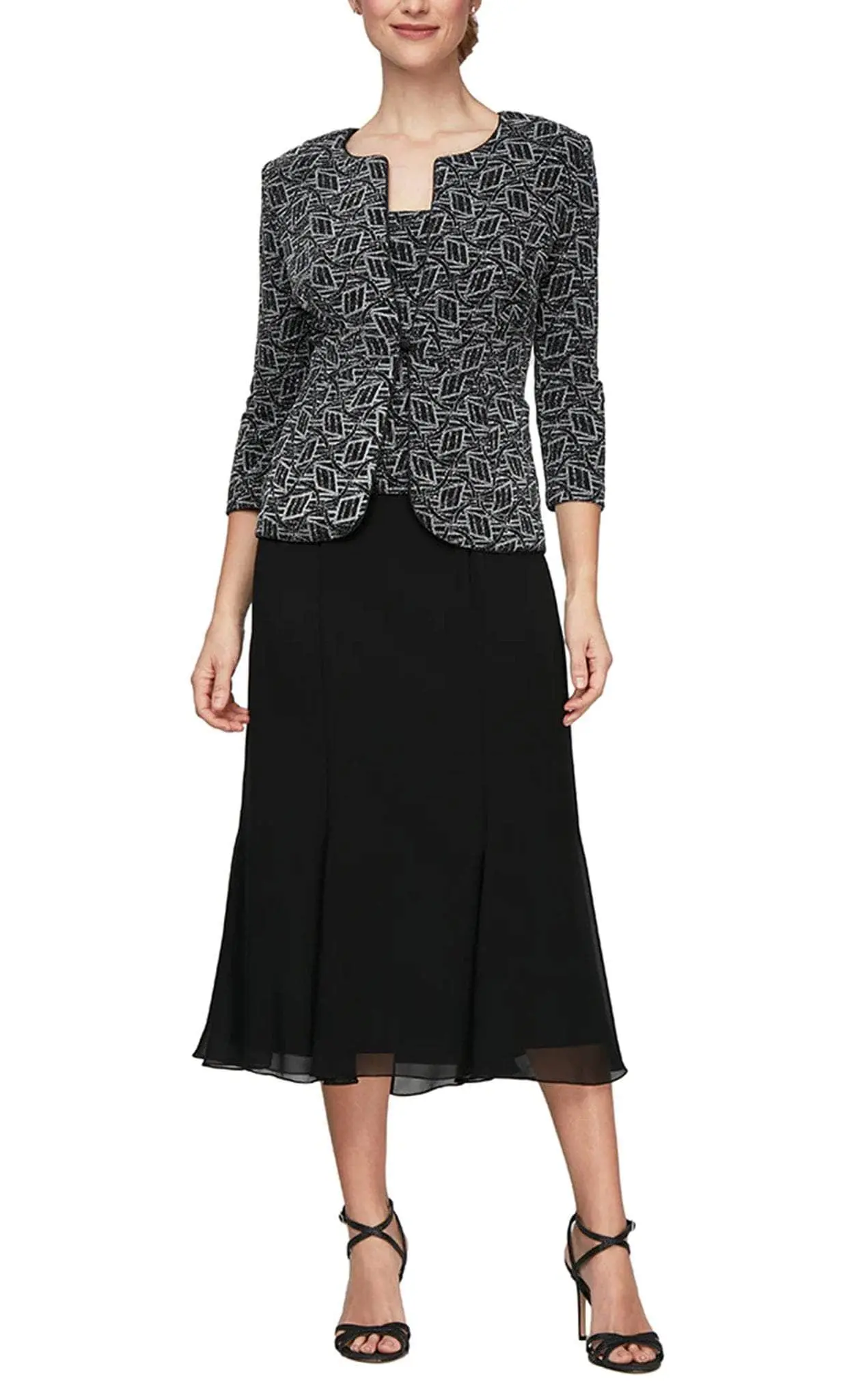 Alex Evenings 8227549 - Square Neck Formal Dress With Jacket 1 Alex Evenings 8227549 - Square Neck Formal Dress With Jacket