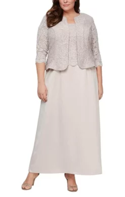 Alex Evenings - 84122326 Scallop Trimmed Bodice Laced Dress -Hot Sale WEDDING Store alex evenings 84122326 scallop trimmed bodice laced dress mother of the bride dresses 31434867933267