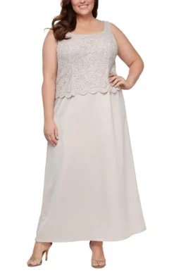 Alex Evenings - 84122326 Scallop Trimmed Bodice Laced Dress -Hot Sale WEDDING Store alex evenings 84122326 scallop trimmed bodice laced dress mother of the bride dresses 31434868097107