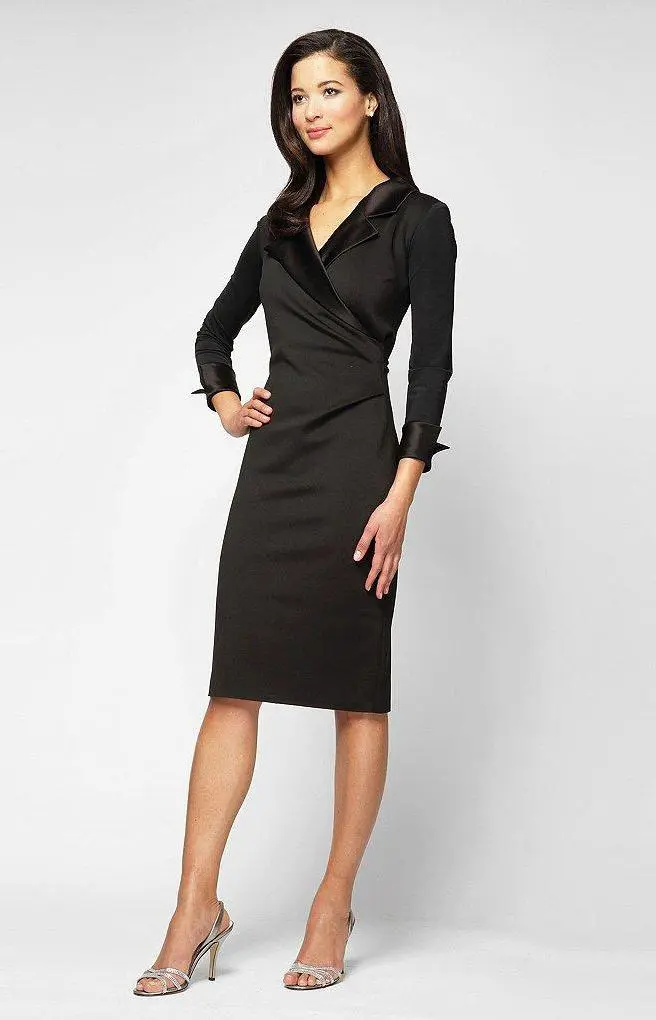 Alex Evenings - 134003 Long Sleeve V-neck Sheath Dress 1 Alex Evenings - 134003 Long Sleeve V-neck Sheath Dress