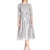Alex Evenings Quarter Sleeves Tea Length Dress 1121004