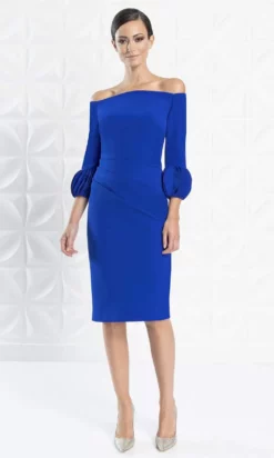 Alexander By Daymor - 1281 Quarter Sleeve Off Shoulder Sheath Dress