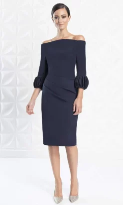 Alexander By Daymor - 1281 Quarter Sleeve Off Shoulder Sheath Dress -Hot Sale WEDDING Store alexander by daymor 1281 quarter sleeve off shoulder sheath dress semi formal 6 navy 28119825514579