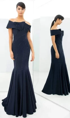 Alexander By Daymor - 1359 Off Shoulder Jersey Trumpet Gown